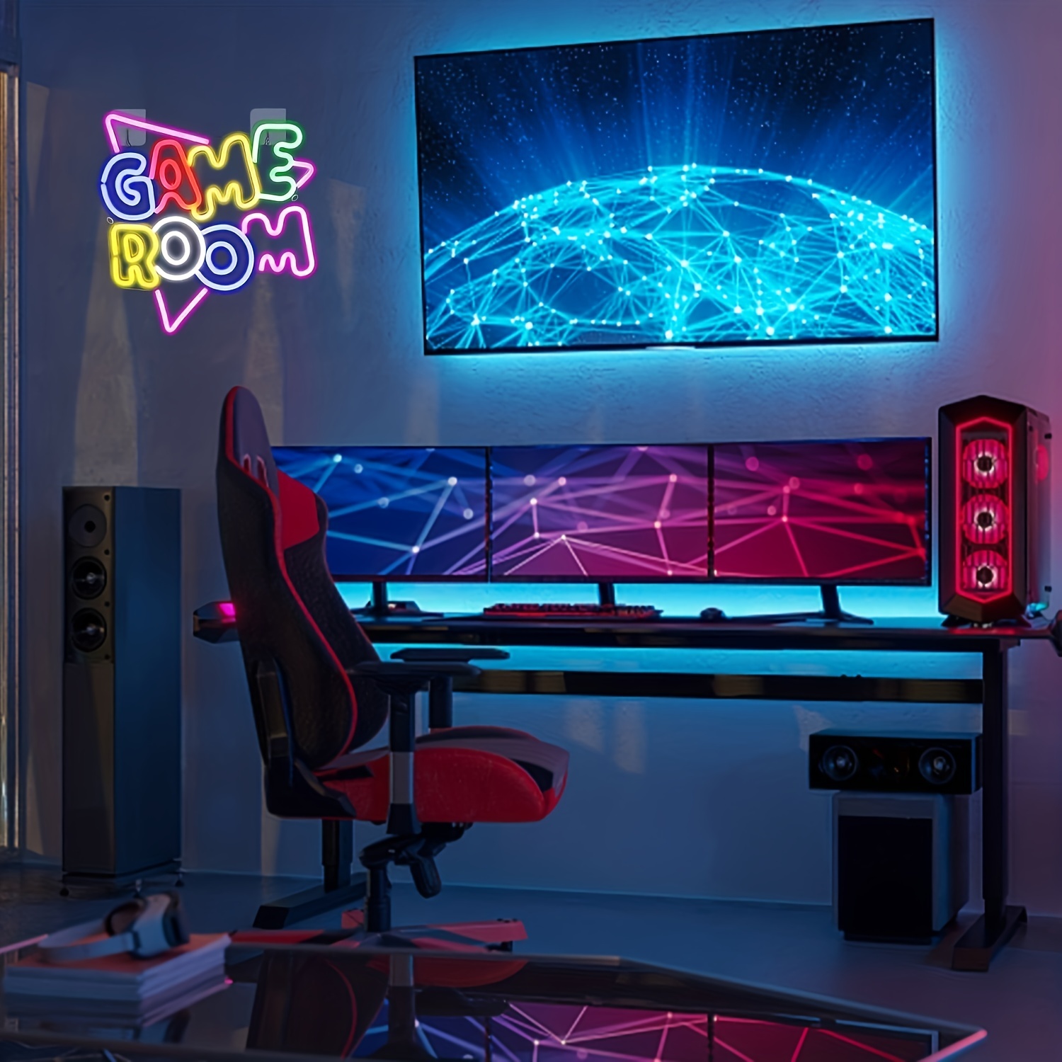 Jeu Neon Gaming Neon Lights Neon Lights Led Neon Lights Wall Decor Neon  Signs Chambre Kids Playground Neon Party Room Decor