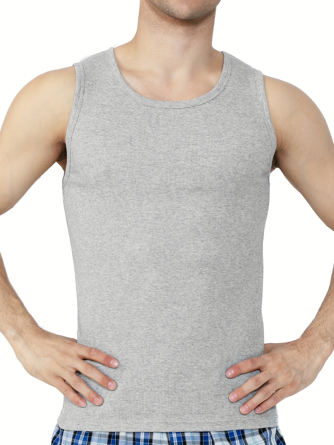 Men's Cotton Underwear Top Tank Vest Sport Tank Tops Comfy - Temu