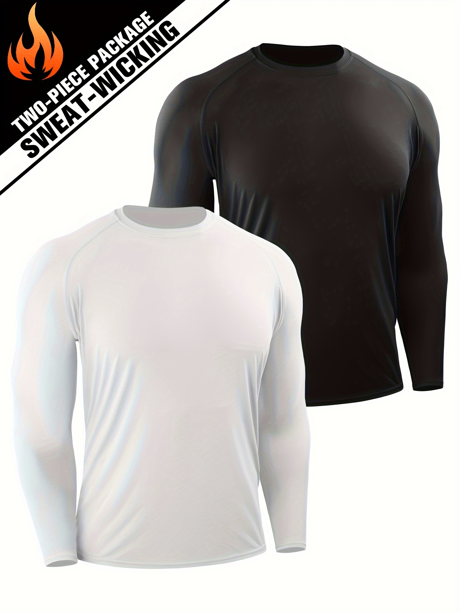 Men's Compression T shirt Long Sleeve High Stretch Crew Neck - Temu