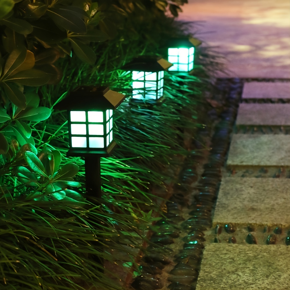 12 Uds. De luces LED solares para exteriores, luces impermeables para  paisaje, camino de césped, lámpara para decoración de jardín, luz  multicolor