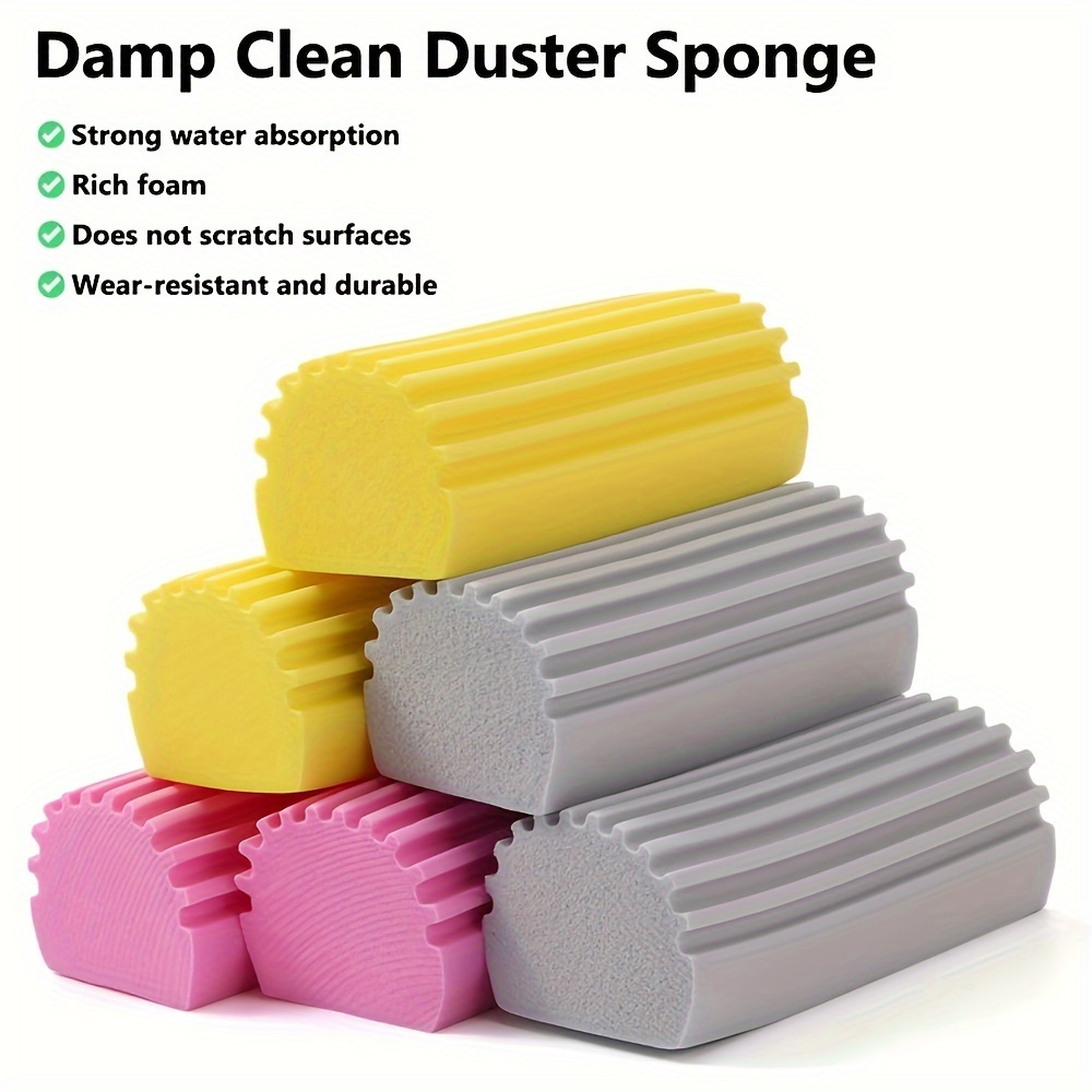 1-4Pcs Damp Duster Reusable Dusting Sponge No Dust