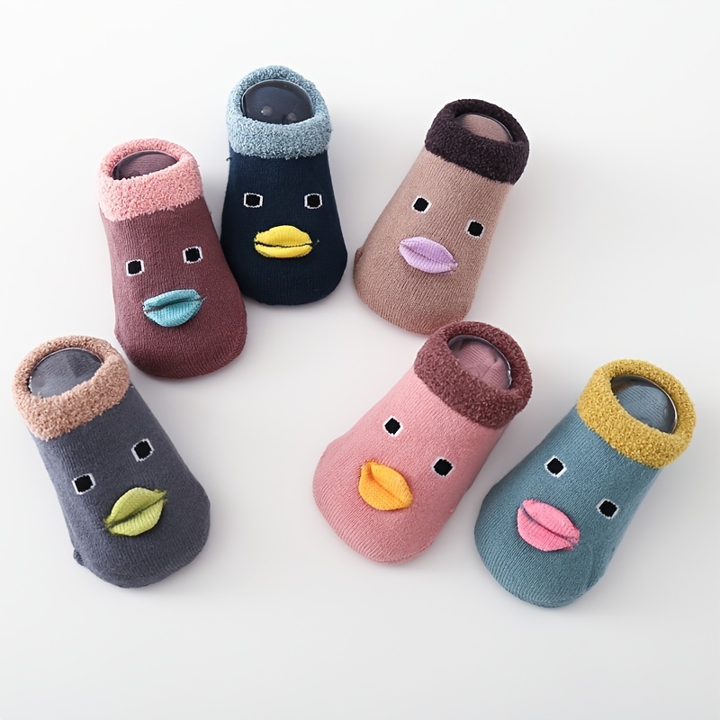 Chaussettes Chaudes Antidérapantes Pour Bébé, Bonneterie À Boucles Éponge  En Coton Pour Enfants, Bas Dhiver Antidérapants Pour Garçons Et Filles Du  0,93 €