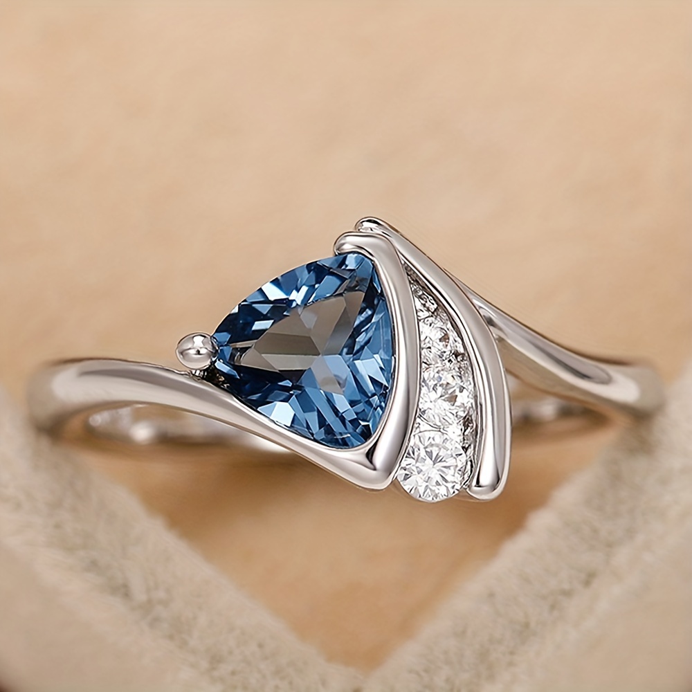 Blue Ring Vintage Fashion Jewelry Wedding Engagement Ring - Temu United ...