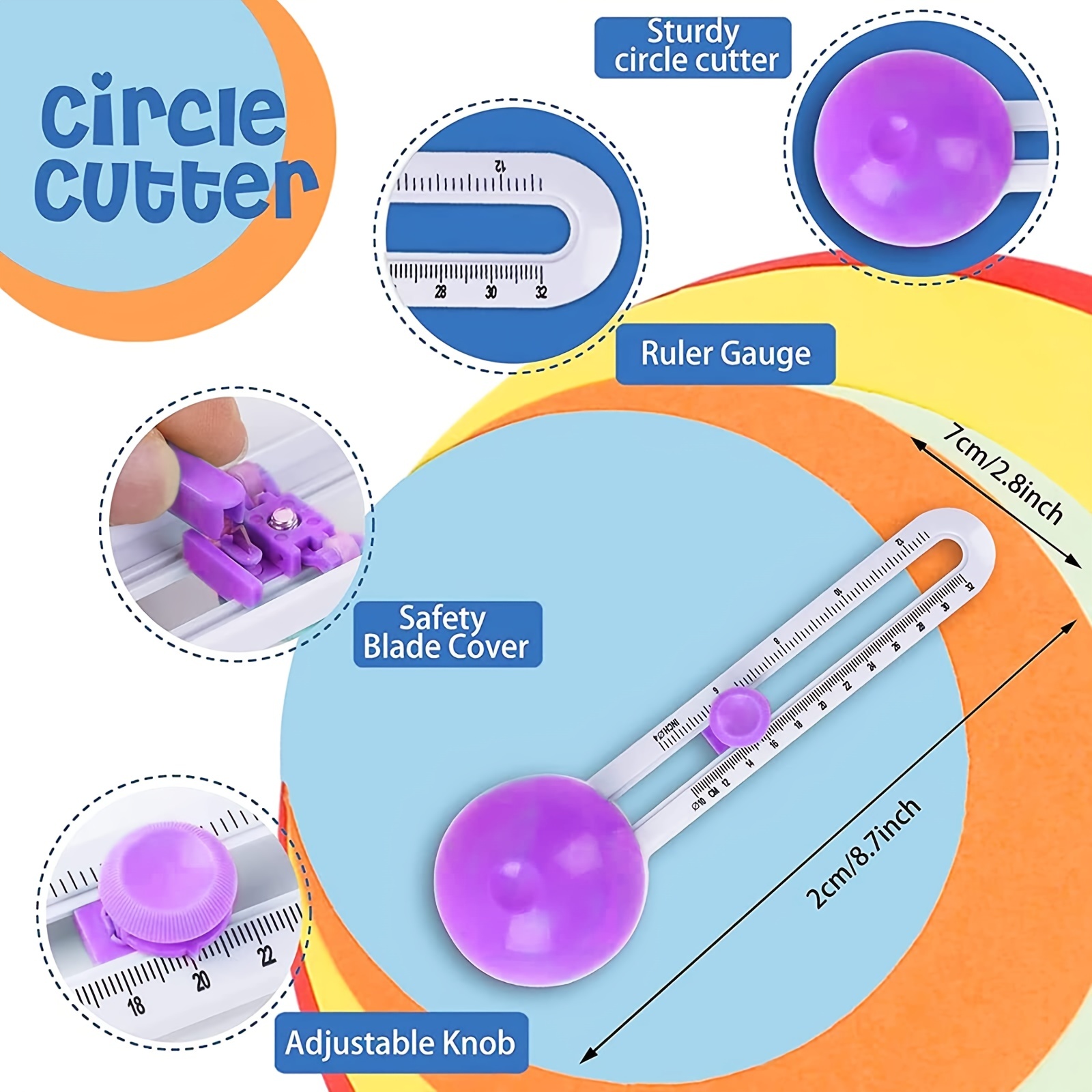 Circle Cutter Craft Circle Cutter Circular Cutting Tool Circle Cutter for  Paper Adjustable Circle Cutter Compass Circle Cutter Cutting Tools for