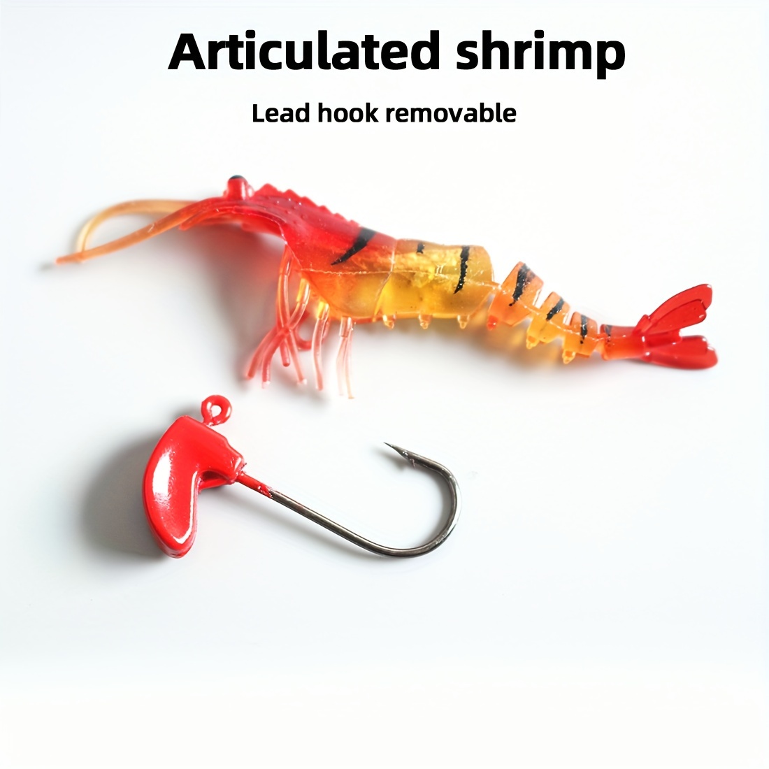 Soft Shrimp Lures Set Built in Lead Bionic Luminous - Temu