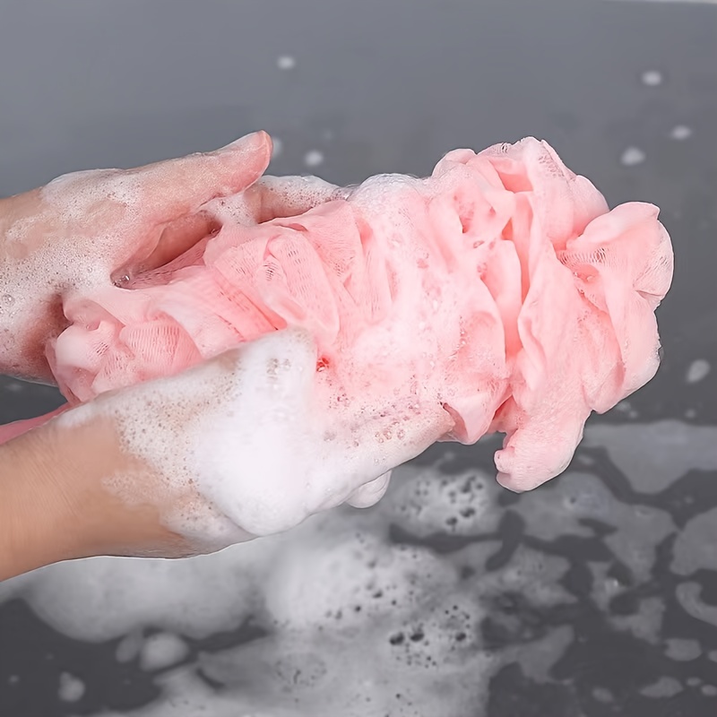 Long Handle Bath Brush Soft Mesh Sponge Back Scrubber Body Wash