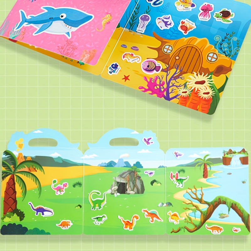 Reusable Sticker Book for Kids Ages 3+ Preschool Learning Activity Quiet  Busy Book Toddler Travel Toys Educational Gifts - Animal Wholesale