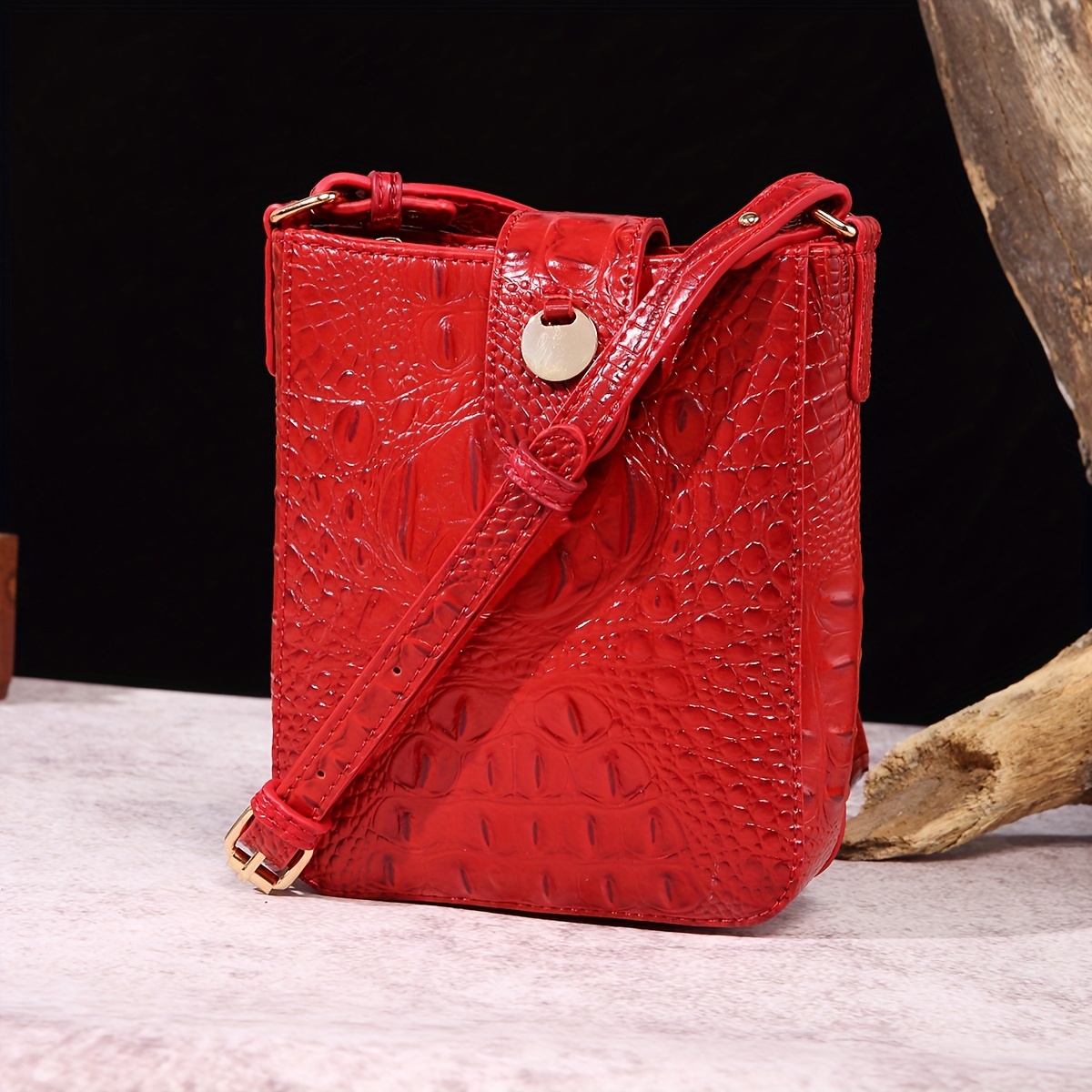 Crocodile Embossed Handbags For Women, Fashion Leather Crossbody Bag,  Elegant Office Satchel Purses - Temu Philippines