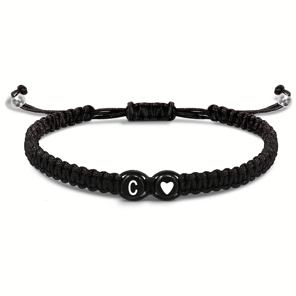 1pc Letter Beads Braided Bracelet Adjustable Friendship Hand Rope