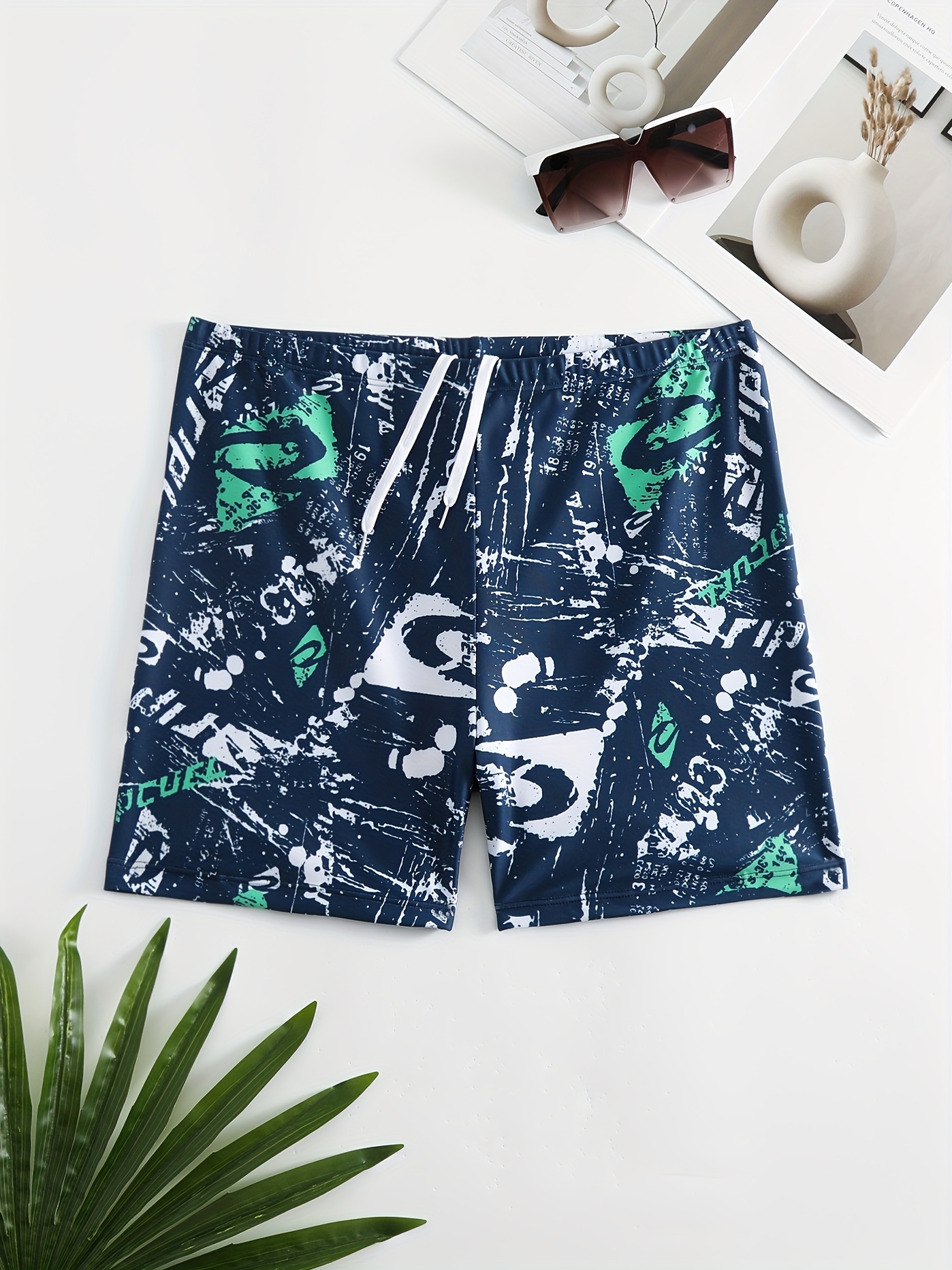 Bañador con estampado floral para hombre, size XL, shorts de playa, piscina.