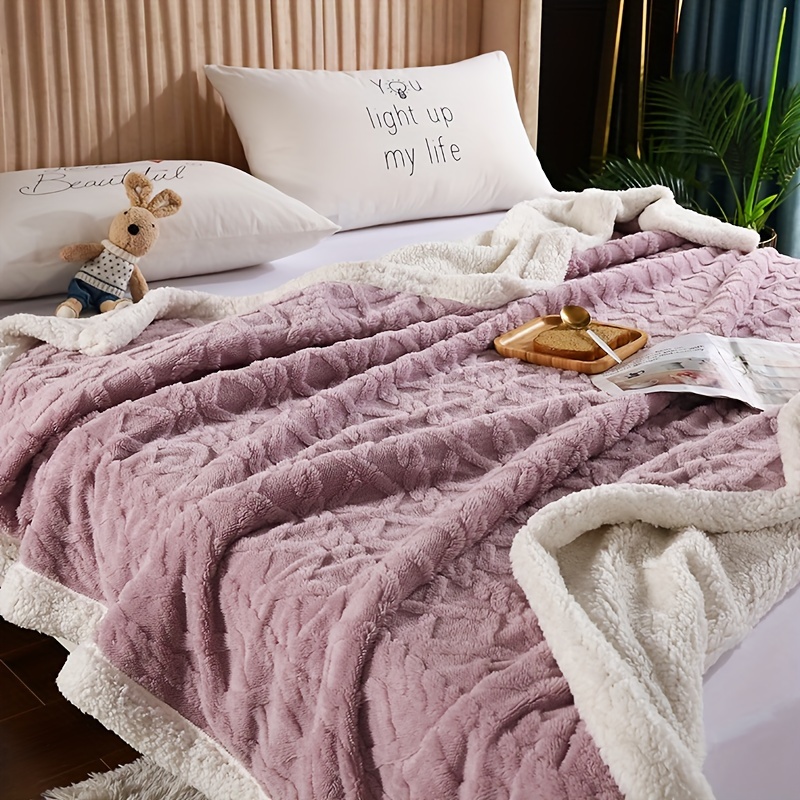 Blush pink 2024 velvet bed throw