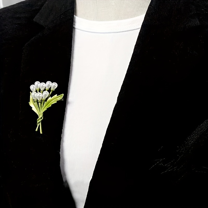 Moda Lujo Elegante Faux Pearl Flor Broches Prendedores - Temu