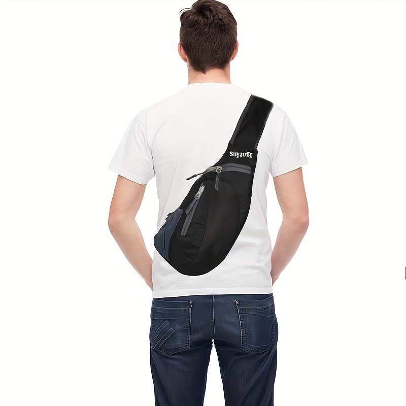 Lightweight Backpack Chest Bag for Men And Women's Crossbody Shoulder Bag  Casual Messenger Bag Traveling Small Size Backpack for Unisex (Black)