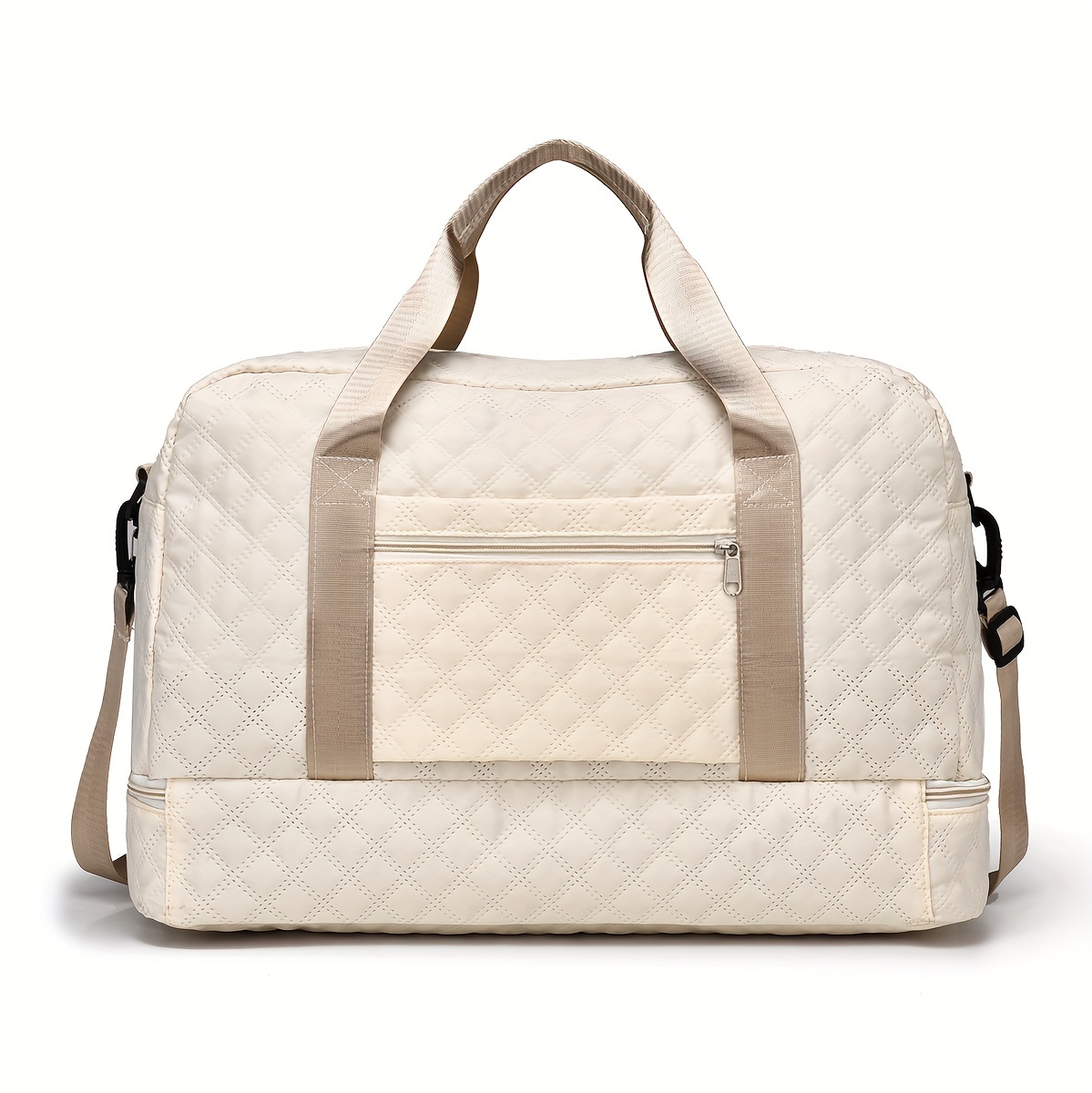 lightweight argyle pattern luggage bag large capacity travel duffle bag portable overnight bag details 26