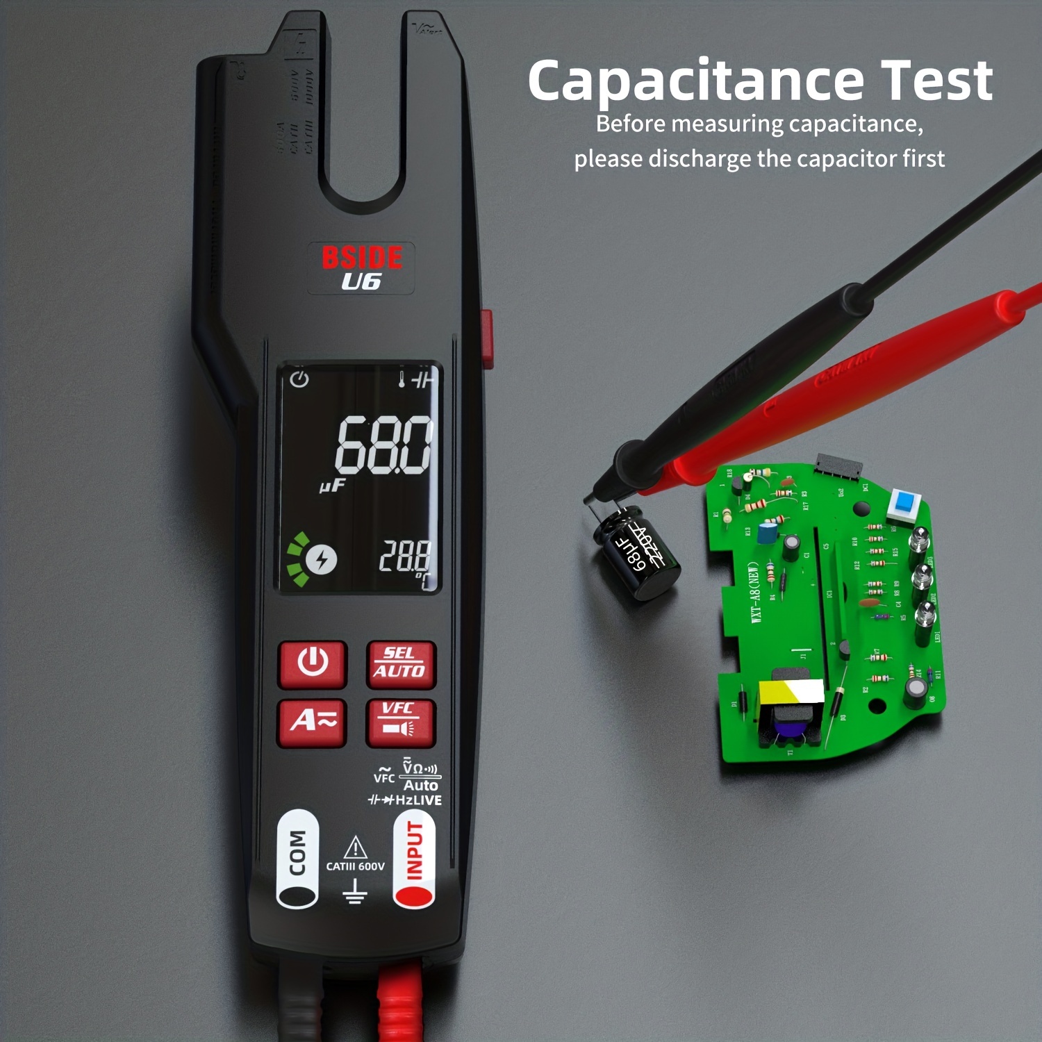 Bside U6 Electrical Tester Clamp Meter Fork Pliers Digital