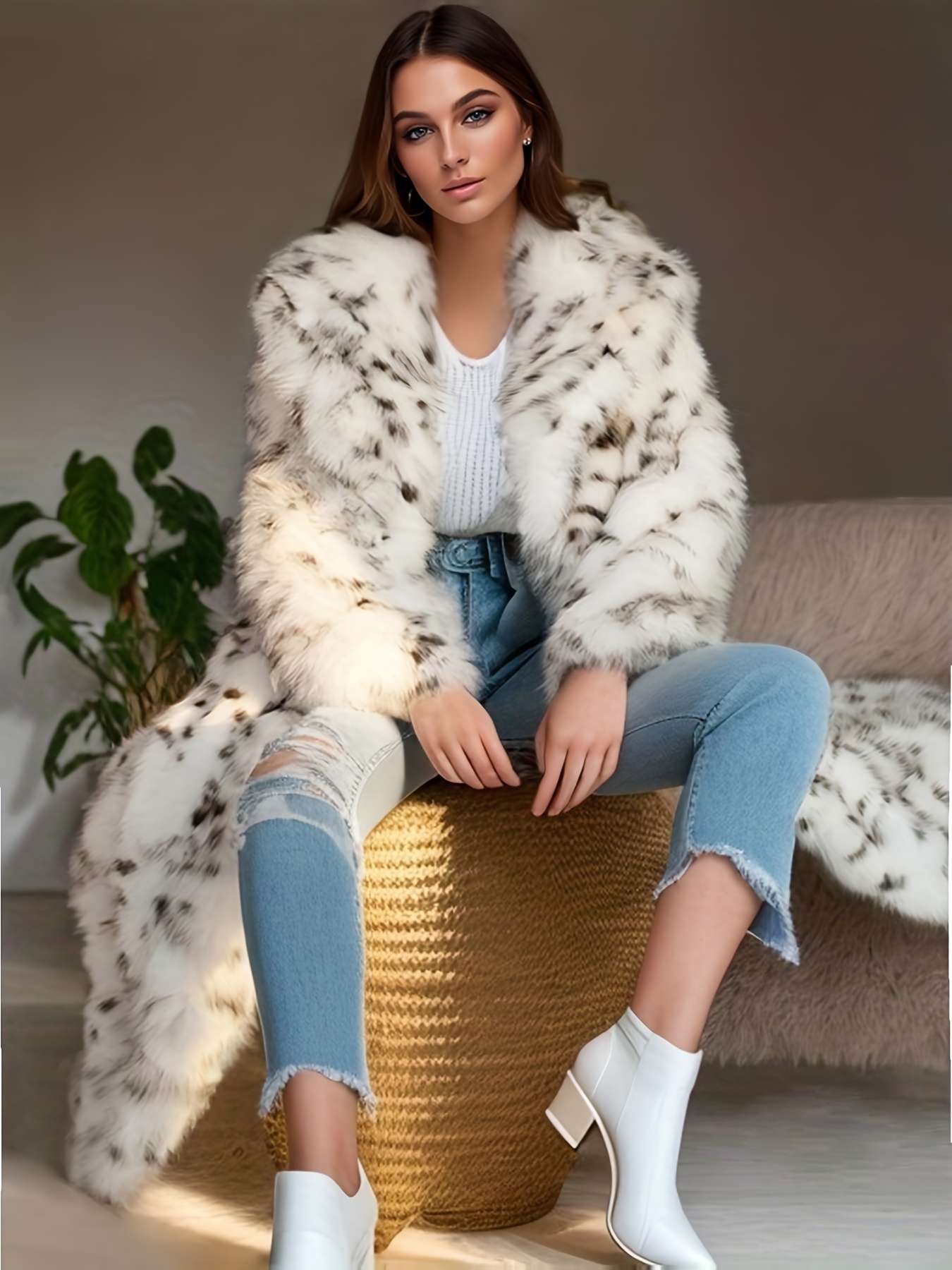 Faux Fur Coat - Temu