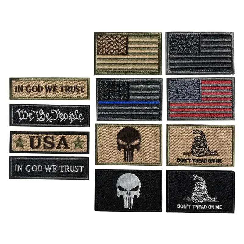 Thin Blue Line Tactical American Flag Patch Set For Military - Temu