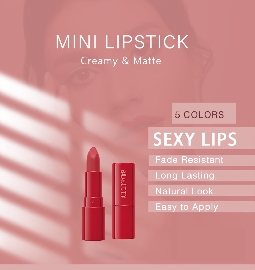 New Korean Makeup Mini Red Lipstick 24 Hours Waterproof Matt Long Lasting  Tint Nude Cute Matte Lipstick Beauty Matte Velvet Mini Lipstick Set Long  Lasting Wear Non Stick Cup Not Fade Waterproof