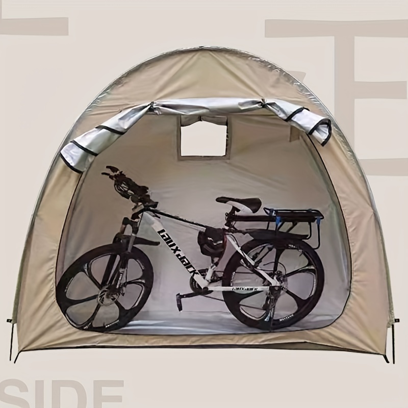 Grande tente de rangement pour vélo d'extérieur - Housse imperméable avec  fenêtre pour 2 vélos - Tissu Oxford 210D avec revêtement argenté - Pour