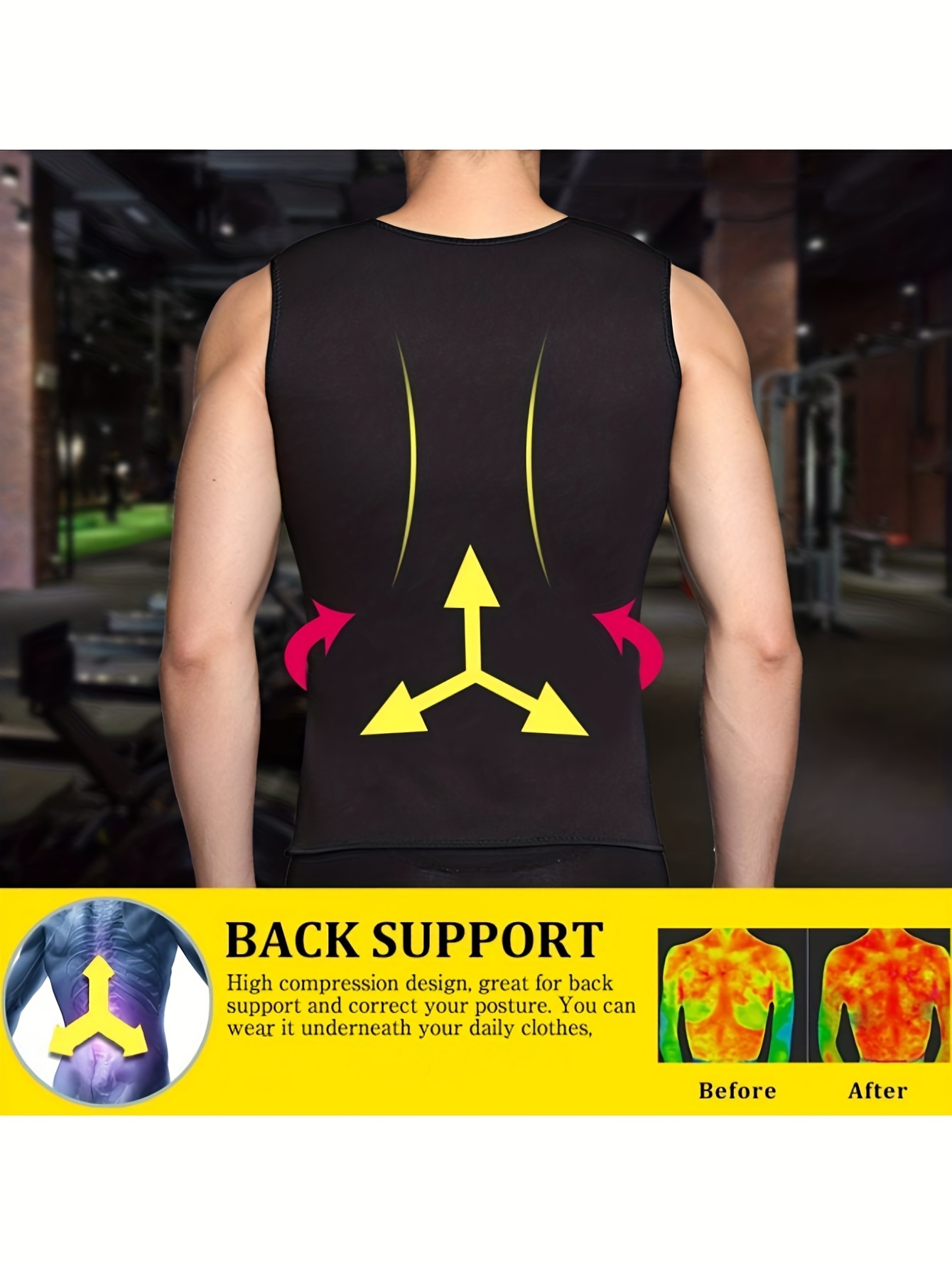  Men Sauna Shirt Sweat Suit Slimming Vest Workout Tank