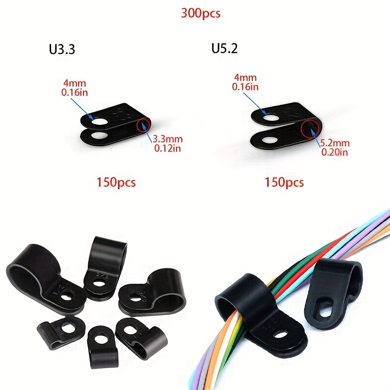 Black Nylon Cable Clip U3.3 U5.2 R6.4 R8.4 R10.4 R13.2. R16 Temu