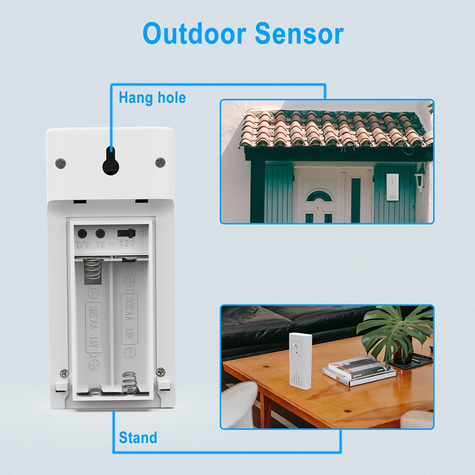 Acheter PDTO Digital LCD Station météo intérieure et extérieure Thermomètre sans  fil Humidimètre
