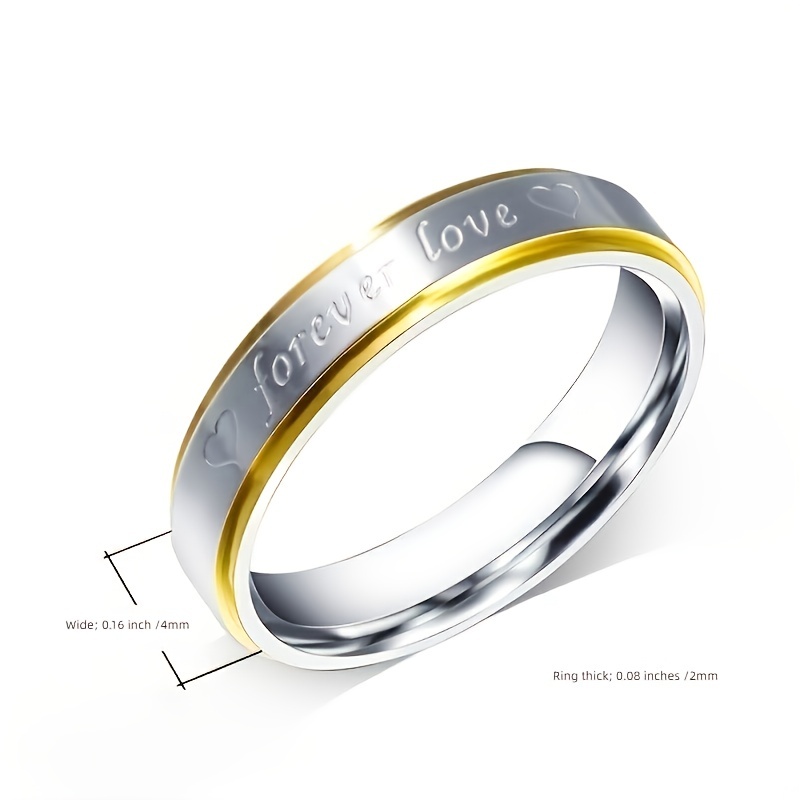 Stainless Steel Couple Ring Set