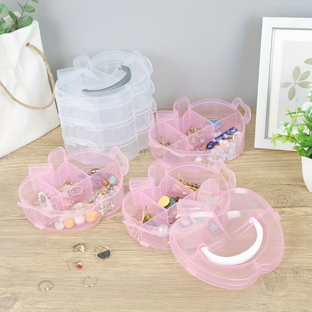 1 Set Shaped Three-Layer Storage Box Container, Suitable For Storing  Sorting Beads, Nuts, Bolts, Jewelry Crafts And Other Small Items  5.9x5.9x4.6 Inch