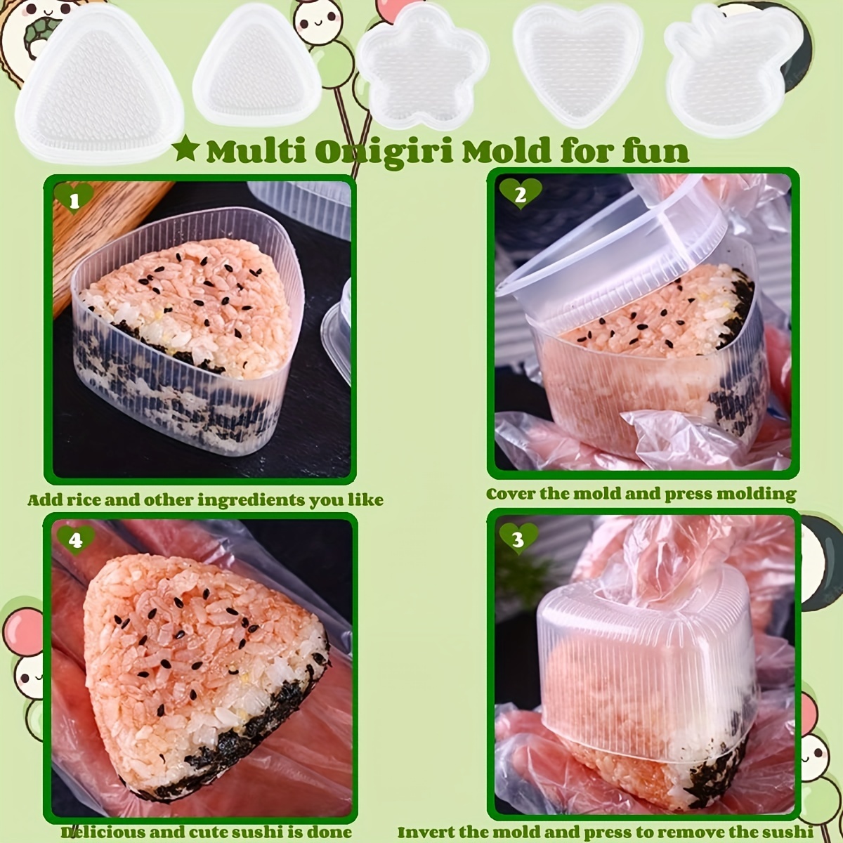 Rice Mold Onigiri Mold Musubi Maker Kit Musubi Maker Press - Temu