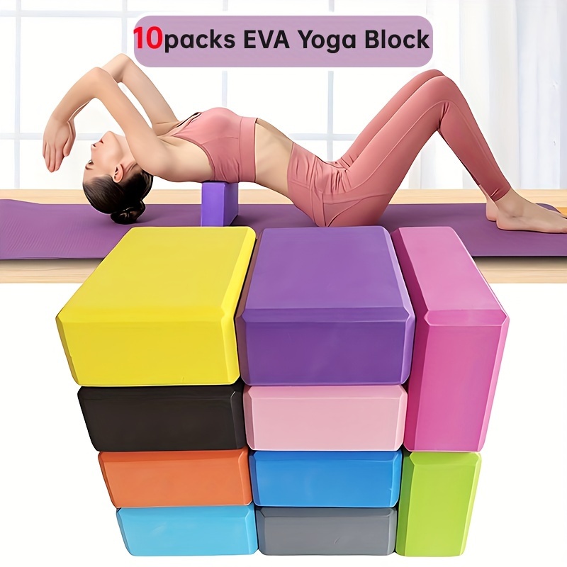 20 Pcs Yoga Blocks Bulk Eva Foam Exercise Brick Purple Non Slip