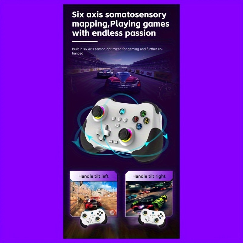 suitable for switch pro ps3 ps4 android v3 direct connection for ios mfi pc steam wireless gamepad with hall joystick and continuous shooting function game controller details 4
