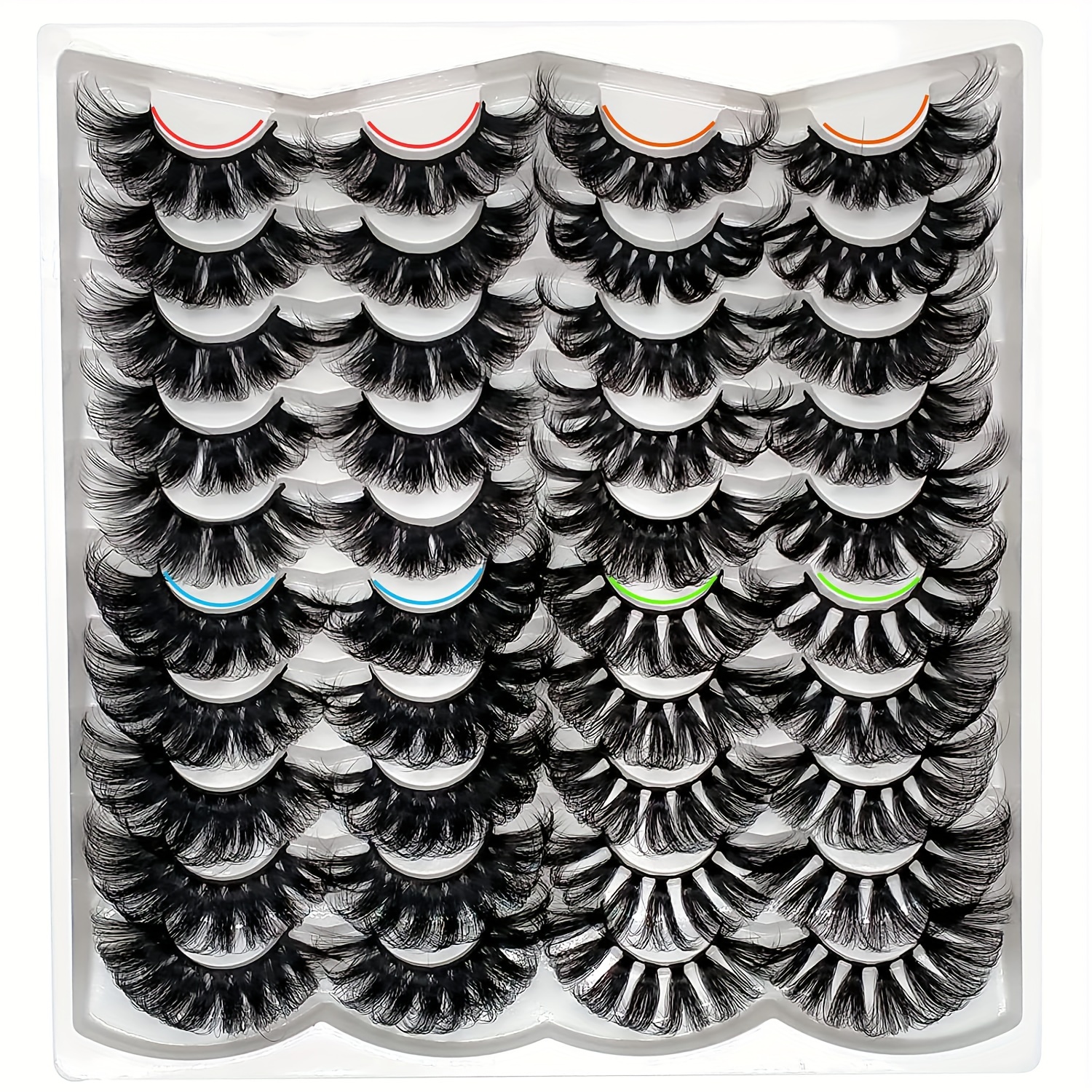 

20 Pairs Of Fluffy And Thick 8d 25mm Faux Mink Eyelashes Voluminous False Eyelashes Makeup