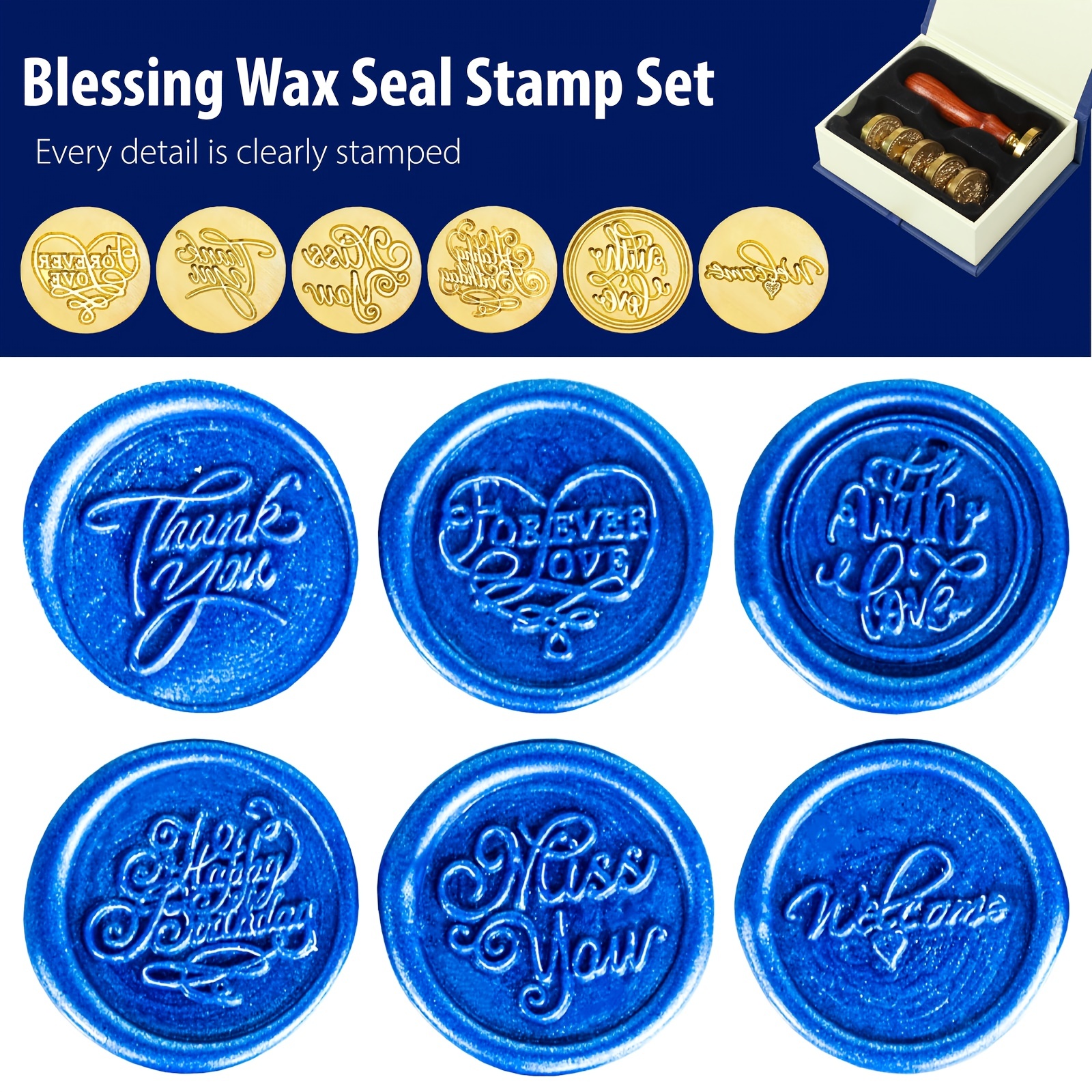 Wax Seal Stamp Heads Set Sealing Stamp Wax Brass Head+1 - Temu