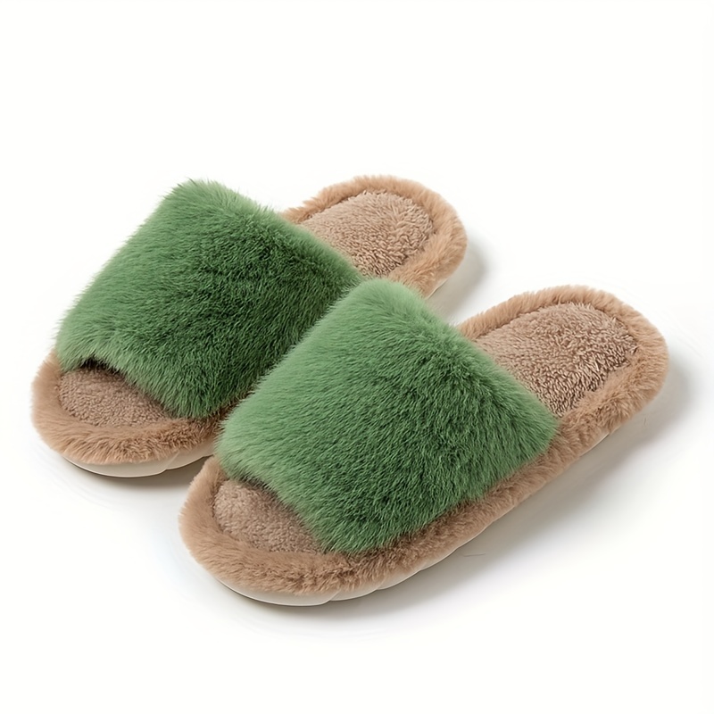 Lime green best sale fluffy slides