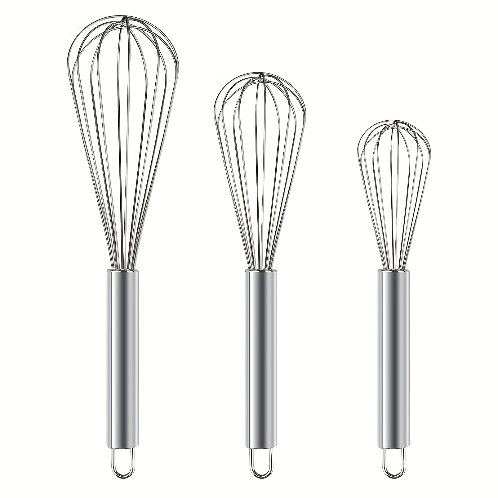 

3pcs, Egg Whisks, 3 Different Sizes Stainless Steel Egg Beaters, Egg Blenders, For Cooking, Baking, Kitchen Gadgets, Kitchen Stuff, Kitchen Accessories, Home Kitchen Items