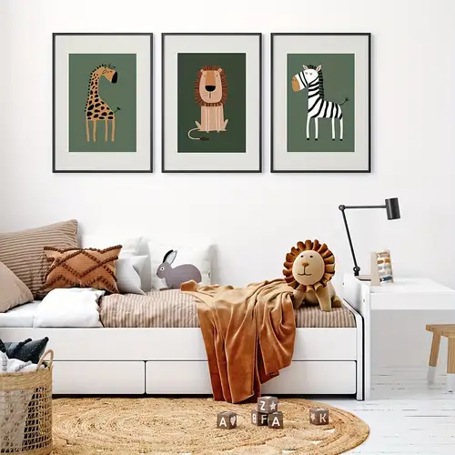 1pc Baby Lion Zebra Giraffe Elephant Deer Crocodile Monkey Poster,  Niedliche Cartoon-tier-leinwanddrucke Bild,  Kinderzimmer-dekorationsmalerei, Kein Rahmen | Sparen Sie Mehr Mit  Ausverkaufsangeboten | Temu Germany