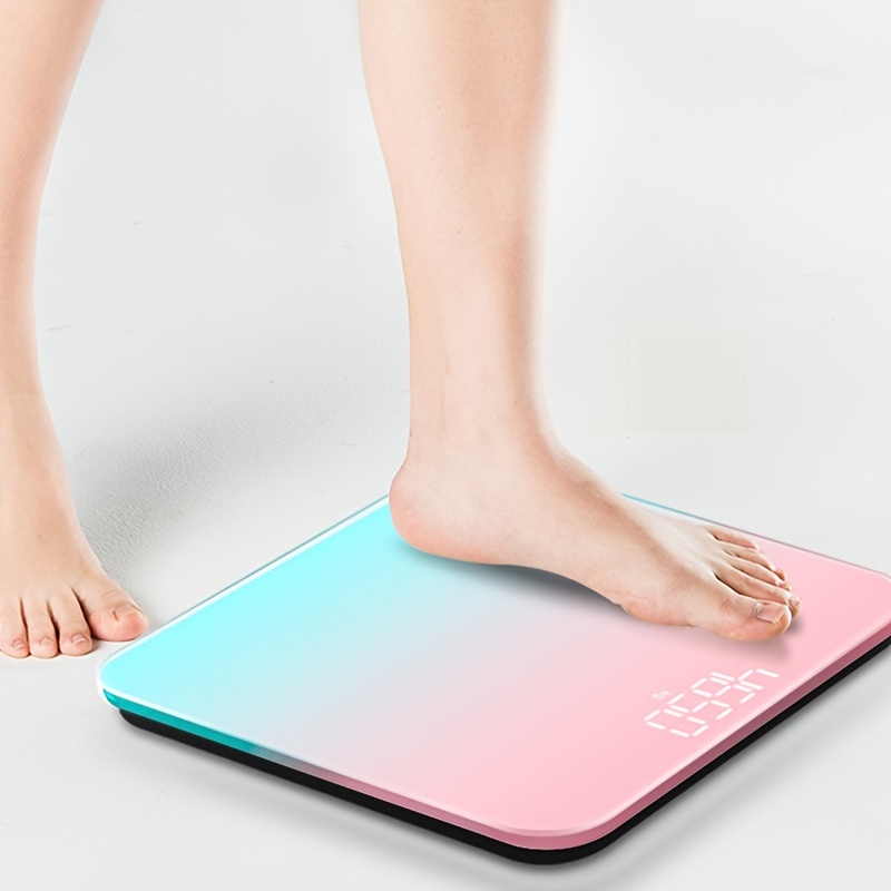 180kg Gradients Color Bathroom Scale Floor Digital Scale Body Weight Glass LED Smart Scales Electronic Balance of The Body Scale, Purple