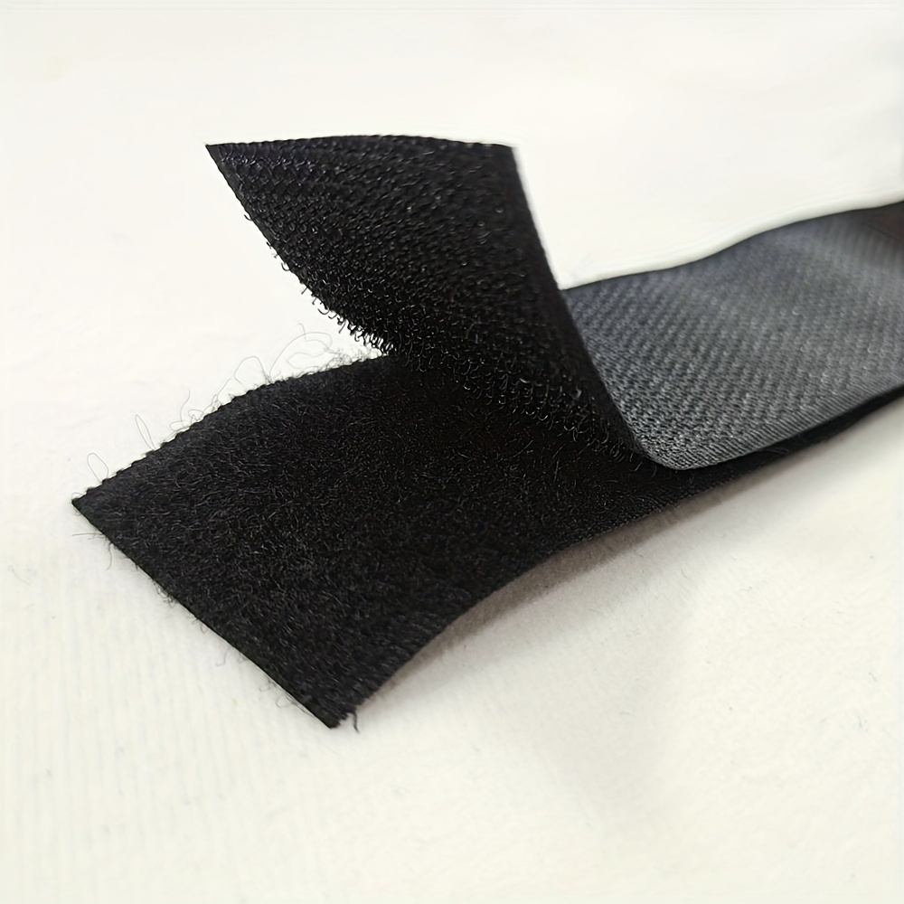 Cinta de velcro para coser de 4 pulgadas de ancho, color negro, no  adhesiva, 1 yarda de longitud, cinta de nailon negro, juego de sujetadores  de tela