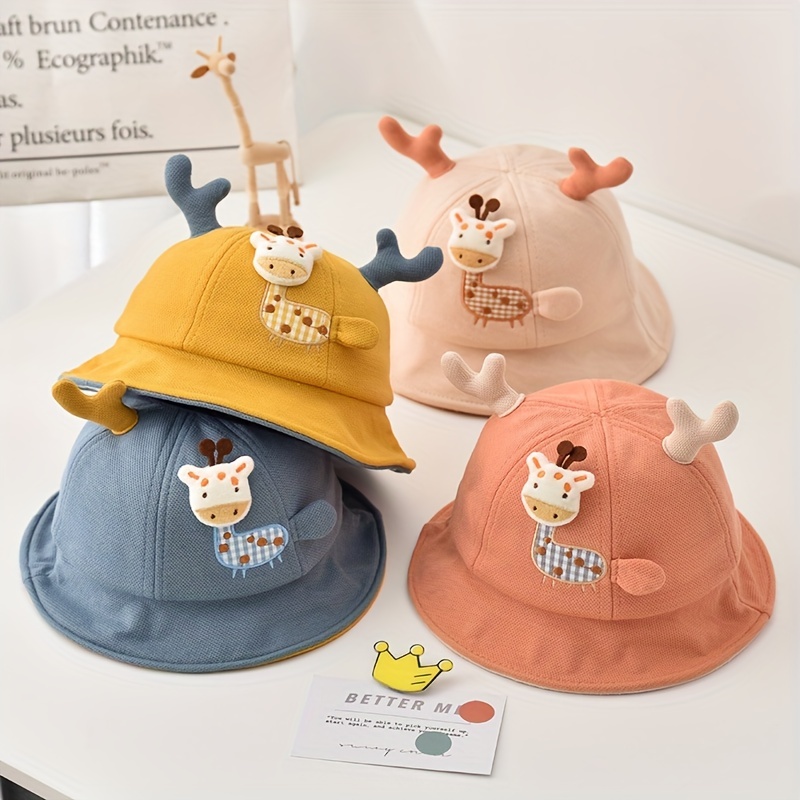 Baby Cute Cartoon Antlers Bucket Hat Fisherman Hat Wide Brim - Temu