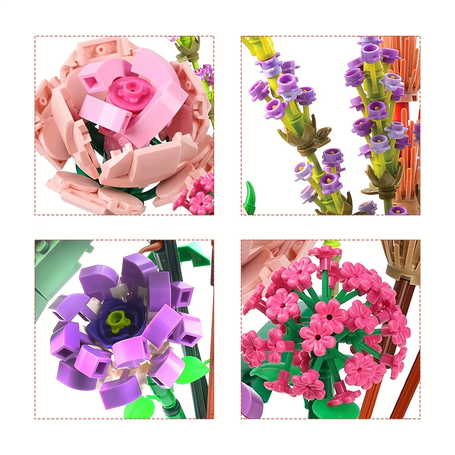 Flower Bouquet Building Kit, Flower Building Blocks, Artificial Flowers  Building Toys Creative Project for Adults Botanical Collection Compatible  with