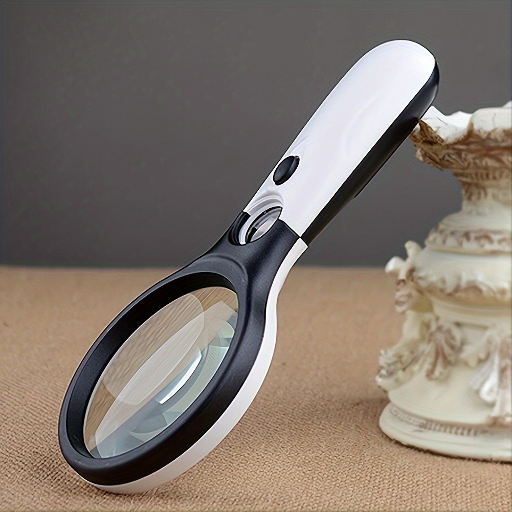 Lighted Magnifying Glass-10X Hand held Large Reading Magnifying