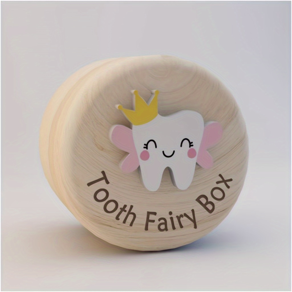 

1pc Exquisite 3d Carved Wooden Tooth Elf Box, Small Wooden Fetal Hair, Ring And Earring Box, Universal For Birthday Gift