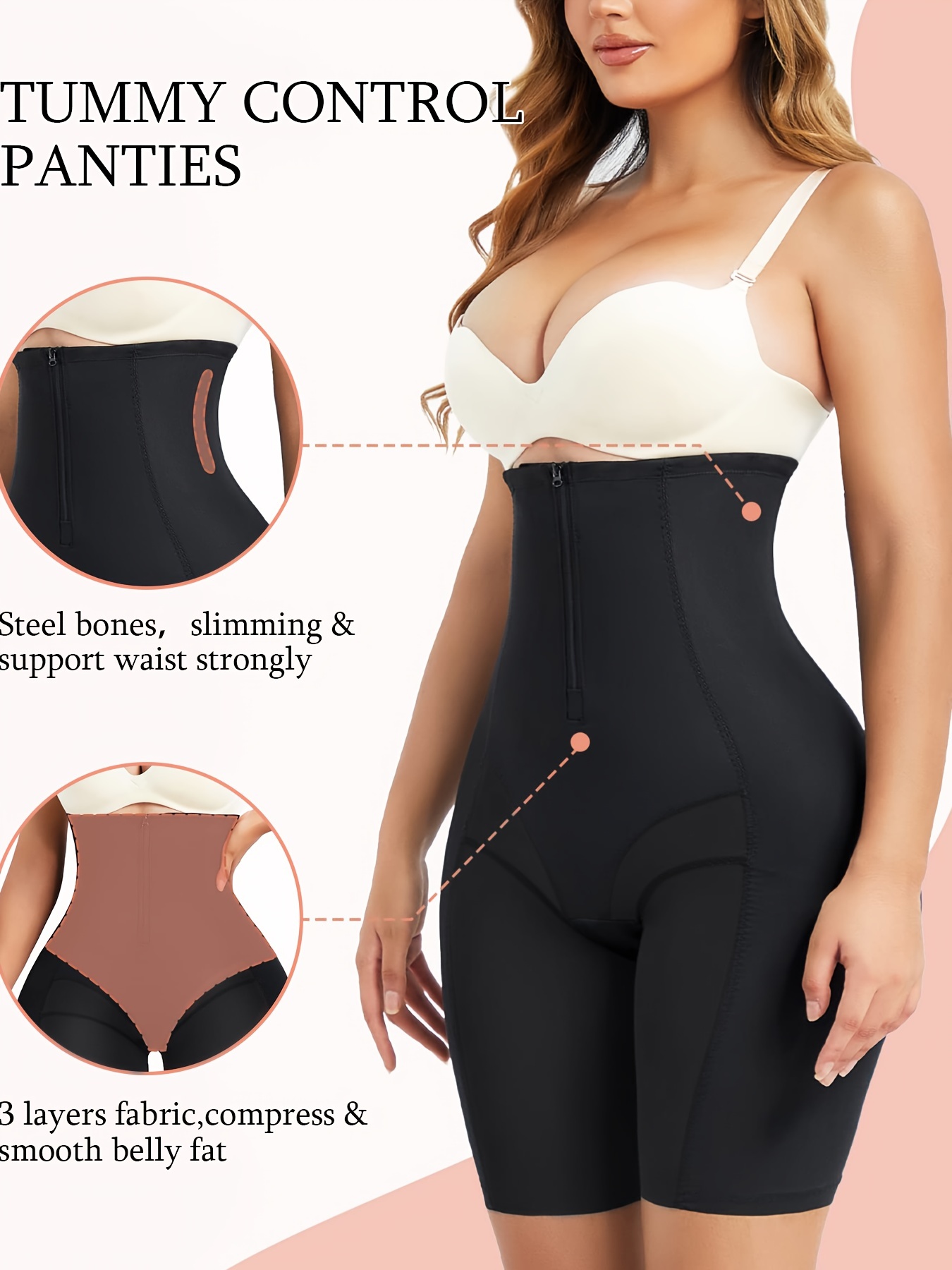 Womens Shapewear Tummy Control Thong Shapewear for Women Stomach Girdle  High Waisted Body Shaper Compression Underwear