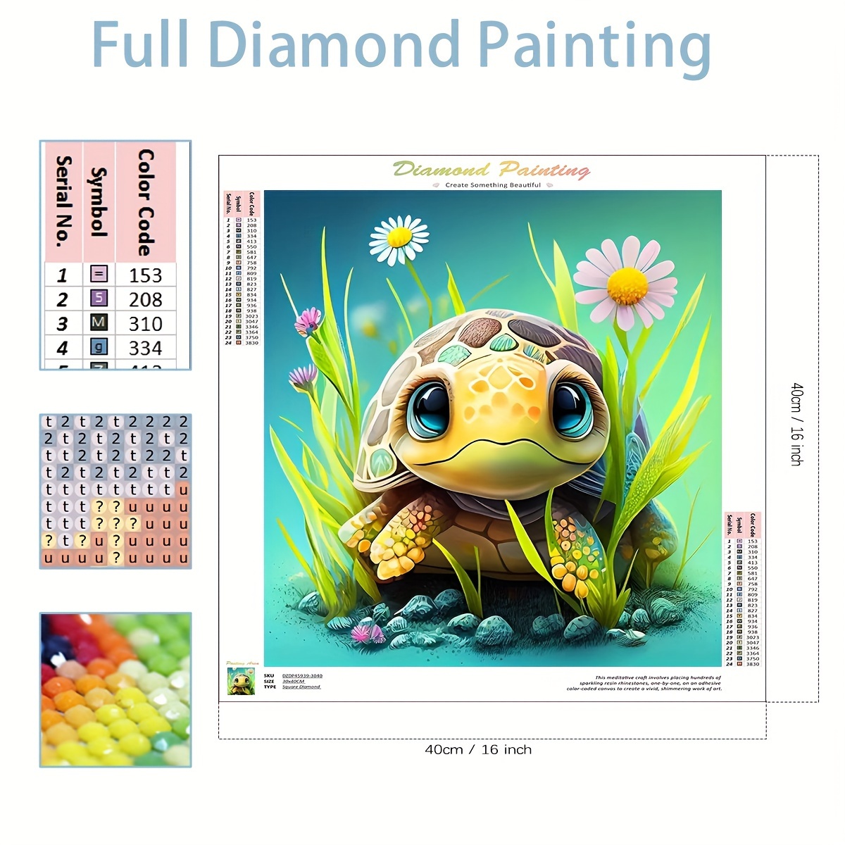 1pc Full Square Diy Diamond Painting Animals Diamond Embroidery