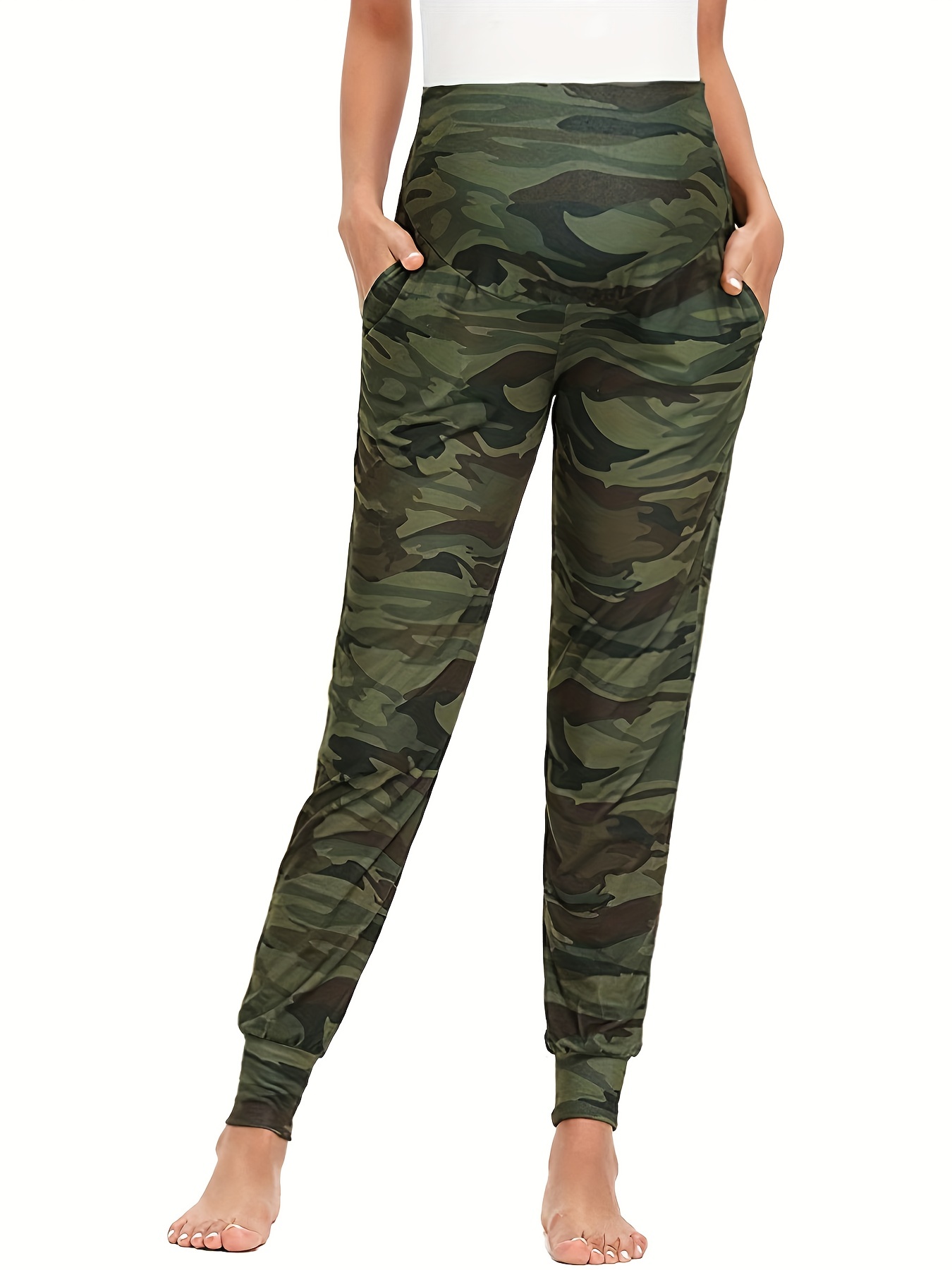 Maternity Camo Pants Tummy Control Joggers
