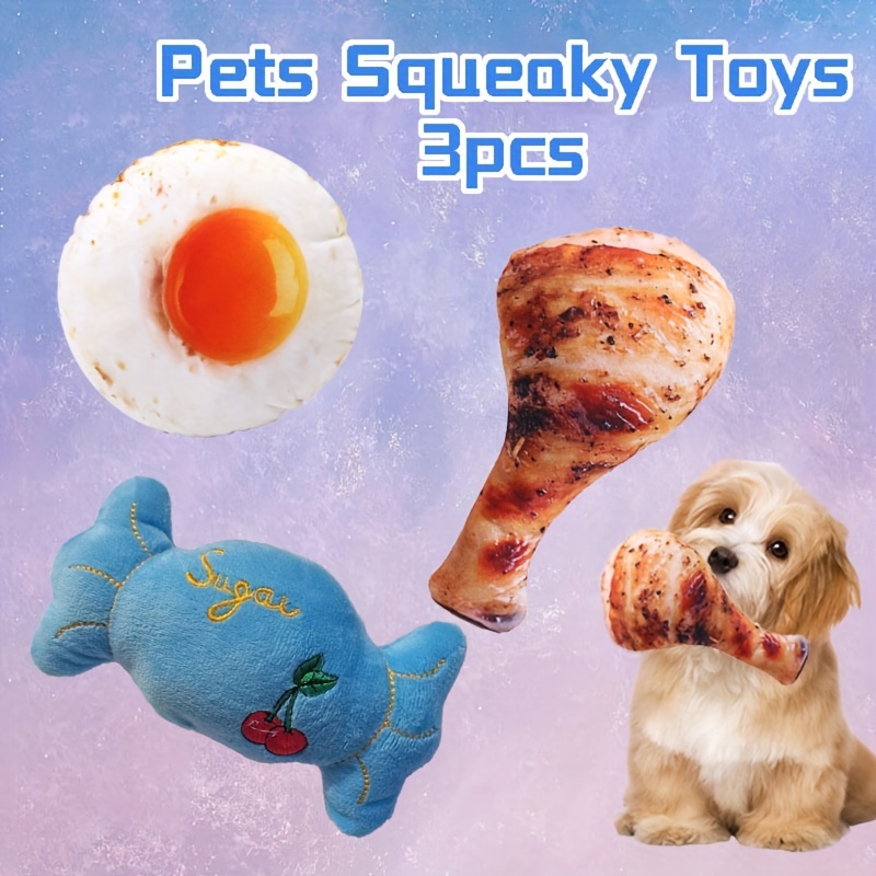 3pcs pets squeaky toys durable tough interactive cotton pet puppy cat toys for pets supplies 0