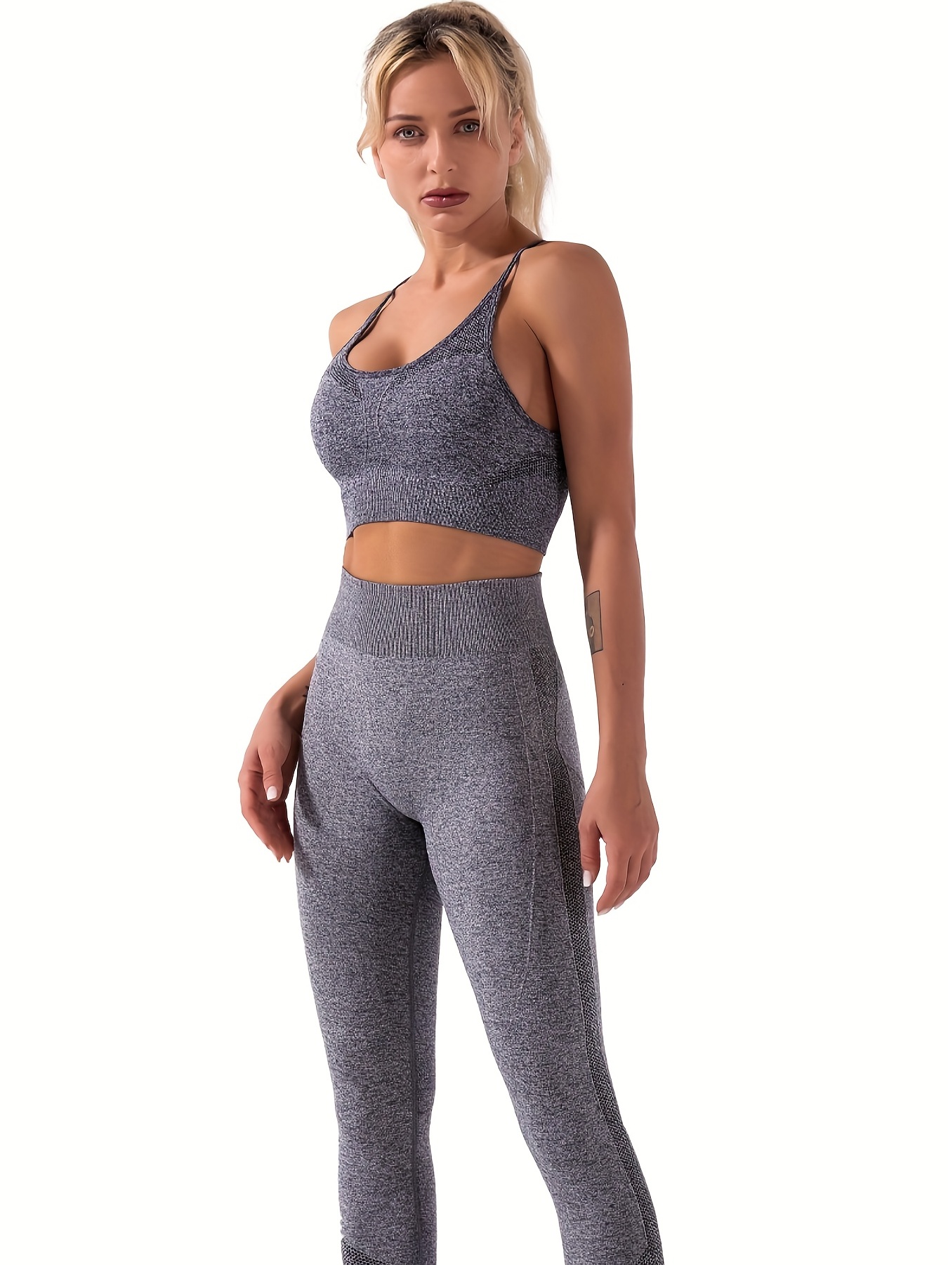 Women’s Athletic Two Piece Set Leggings And Top Yoga Workout Active Wear