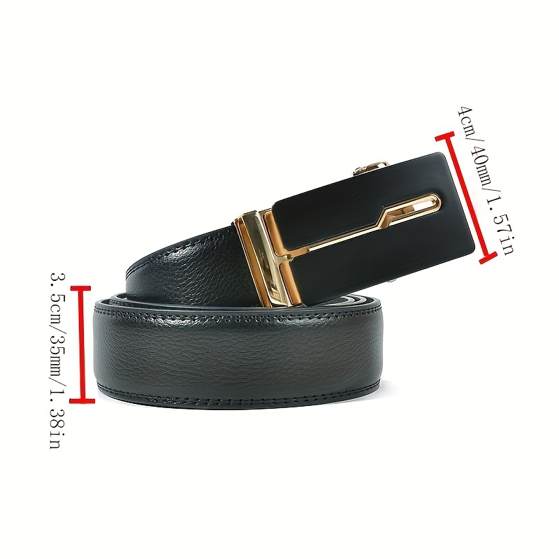 Men's Genuine Leather Belt Automatic Buckle Business Suit Waist Strap -  Temu Bulgaria