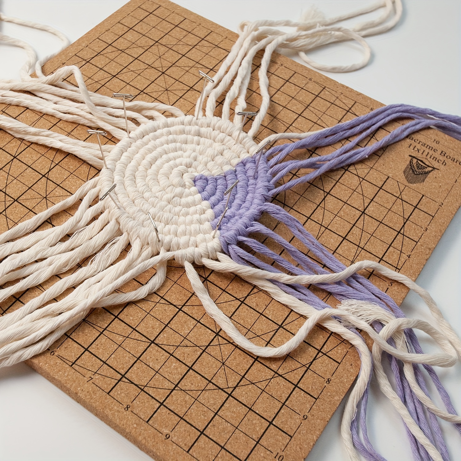 PH PandaHall Crochet Blocking Board Macrame Board Handmade Braiding Helper  Board Knitting Board Tools Double-Sided Grids Large Cork with 50pcs T-Pins