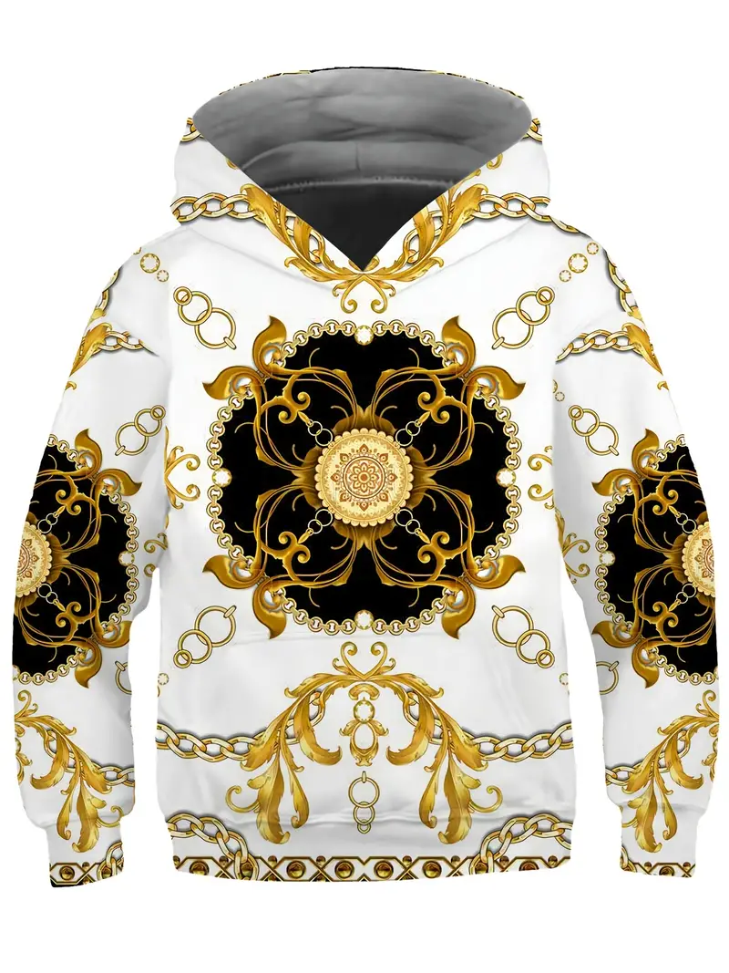 Versace Yellow And Black Pattern Unisex Hoodie Outfit For Women